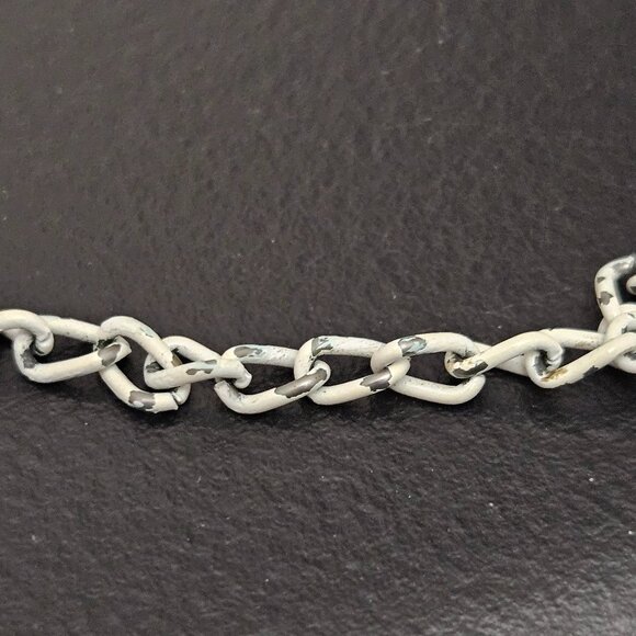 VintageTrifari White Enamel Chain and Pendant Cross Necklace - Picture 10 of 10